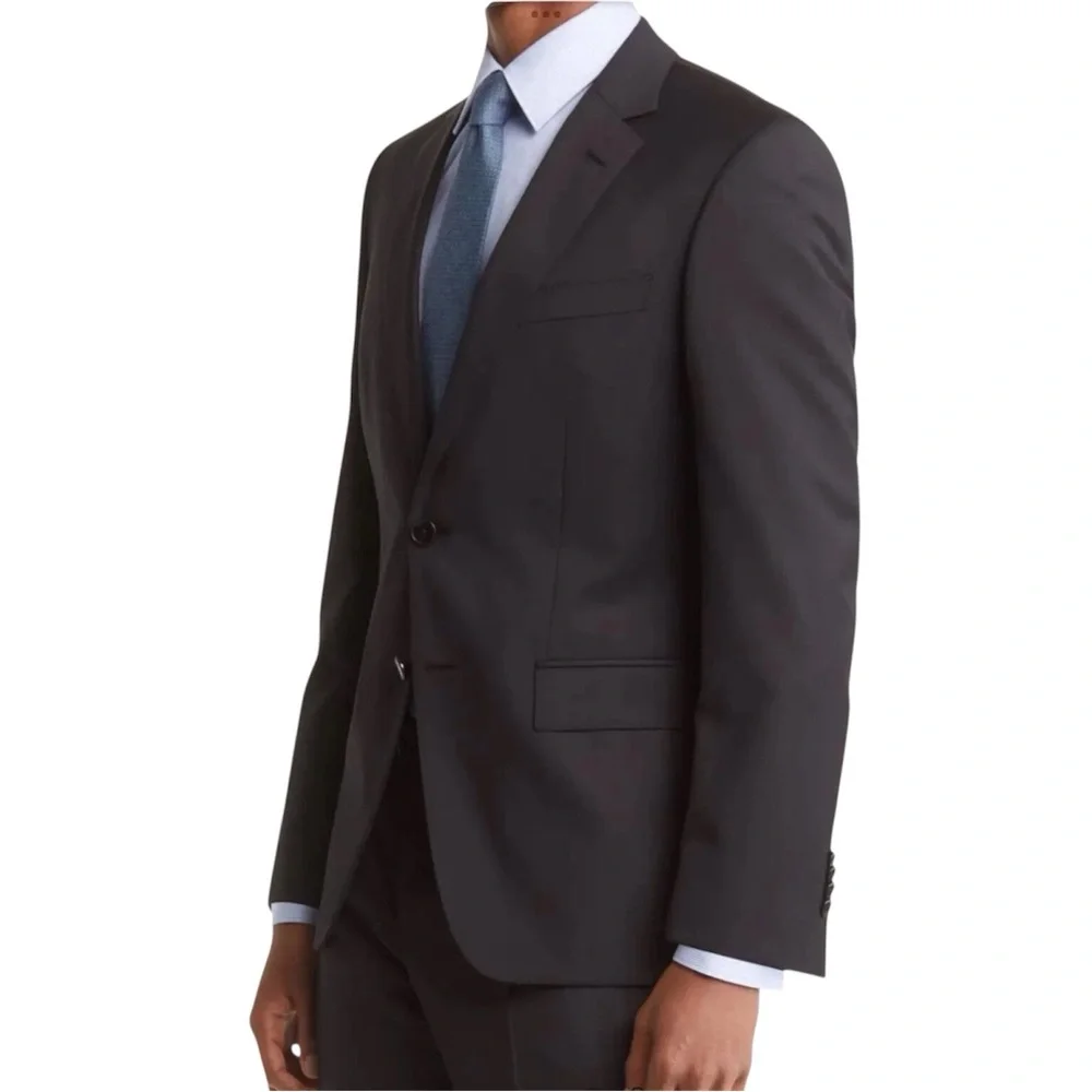 Hugo Boss Mens Blazer Size 42 Long Black Reda H Huge Solid Wool Jacket New